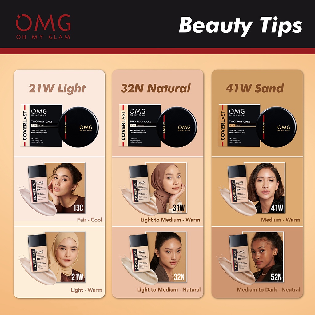 Oh My Glam Coverlast Two Way Cake - 41W Sand (OMG)