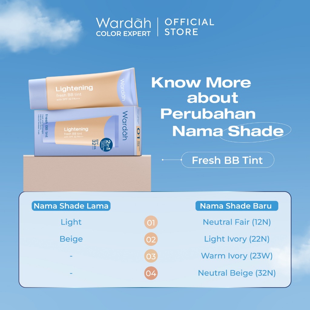 Wardah Lightening Fresh BB Tint 30ml - 02 Light Ivory (22N)
