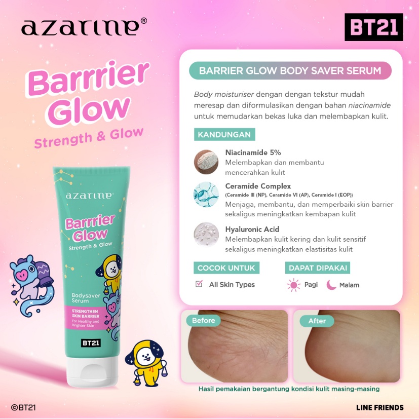 Azarine Bodysaver Serum 100ml - Barrier Glow (Hijau)