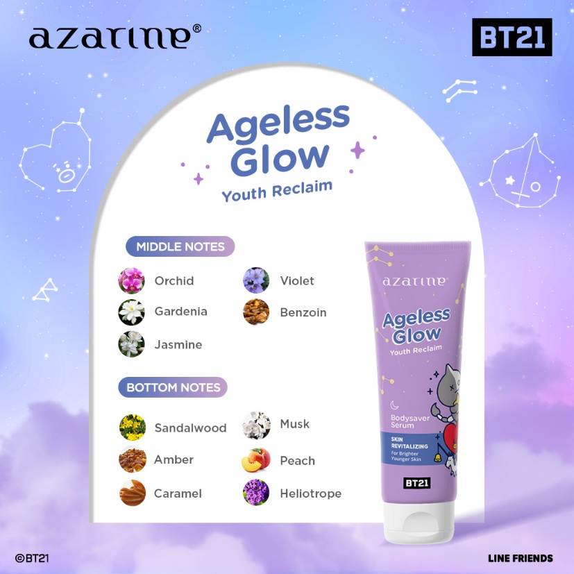Azarine Bodysaver Serum 100ml - Ageless Glow (Ungu)