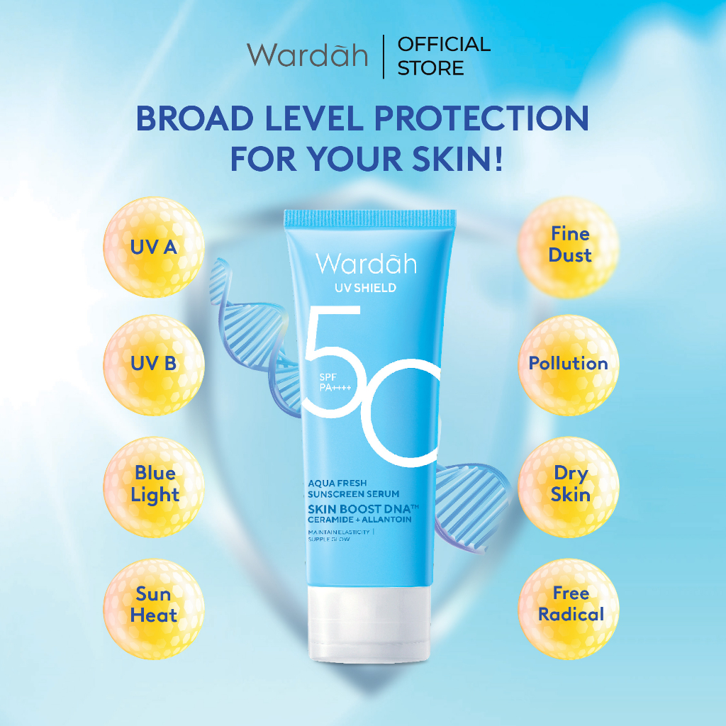 Wardah UV Shield Aqua Fresh Sunscreen Serum SPF50 PA++++ 30ml