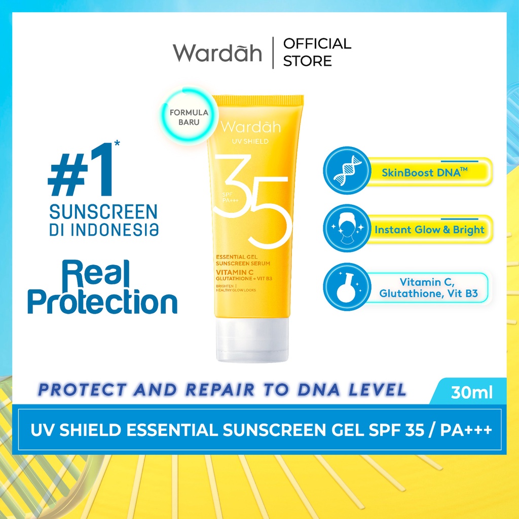 Wardah UV Shield Essential Sunscreen Gel SPF35 PA+++ 40ml Wardah UV Shield Essential Sunscreen Gel SPF35 PA+++ 40ml