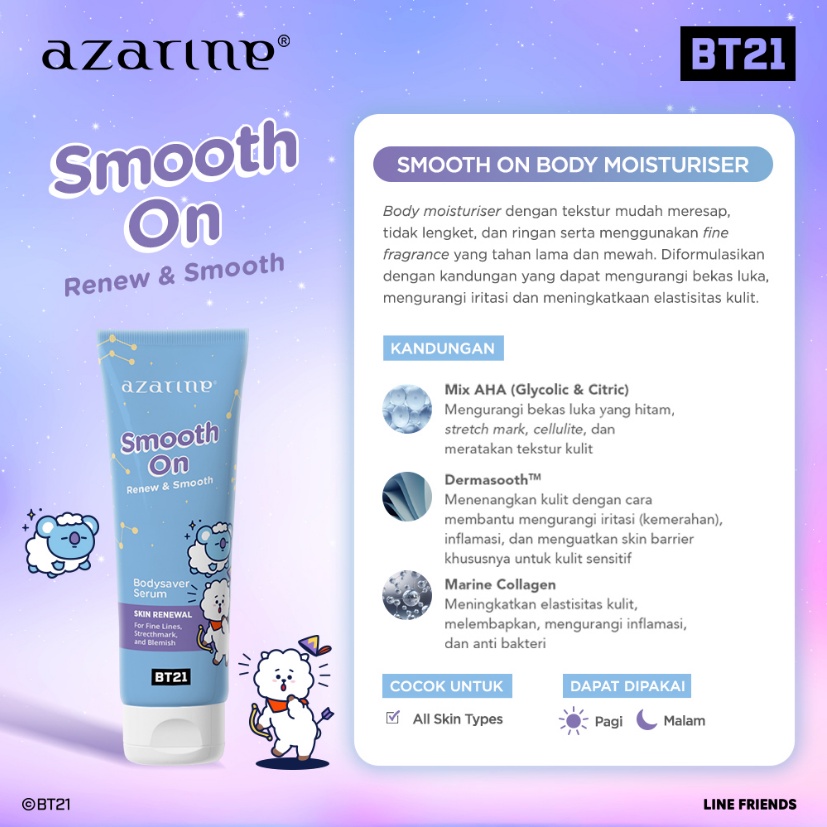 Azarine Bodysaver Serum 100ml - Smooth On (Biru)
