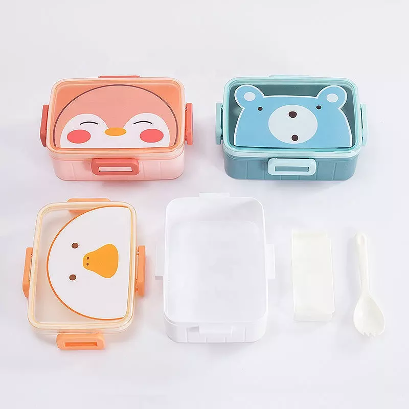 Lunch Box Tutup Gambar Karakter 600ml + Free Sendok (Kotak Makan Bekal) (2518A)