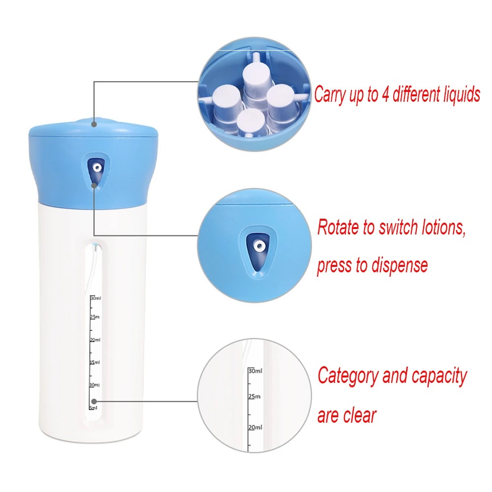 Botol Smart Travel 4in1 - Botol Travel Dispenser Sabun Shampoo Portable Praktis Isi 4