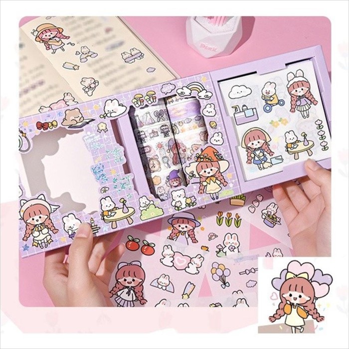 Stiker Momo Roll 2D Isi 4Roll + 10 Lembar (Sticker Waterproof Anti Air)