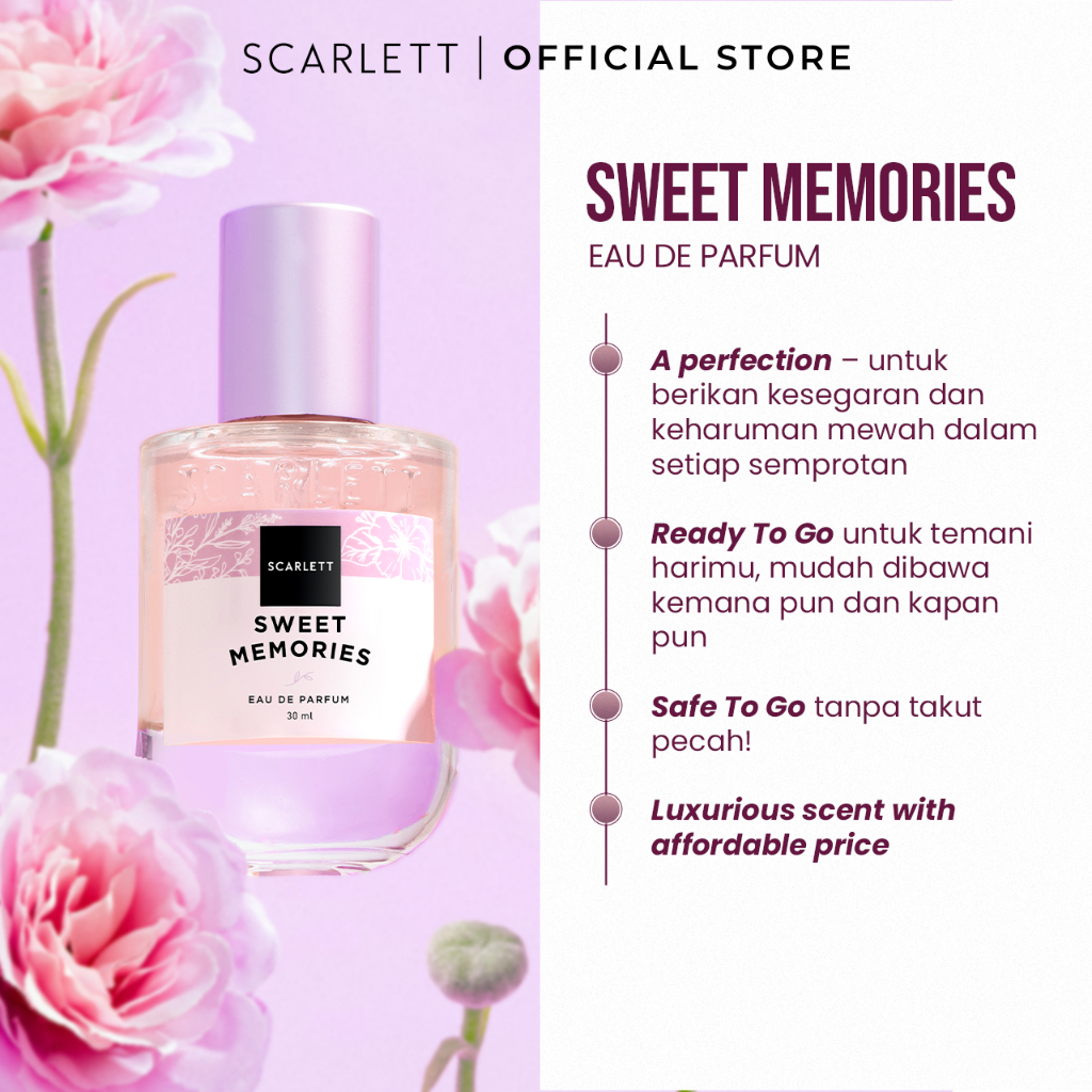 Scarlett Whitening Eau De Parfum 30ml - Sweet Memories