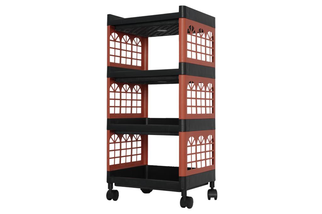 TRI J - Rak Yoyo Serbaguna Plastik 4 Susun (Rak Roda 4Tingkat)