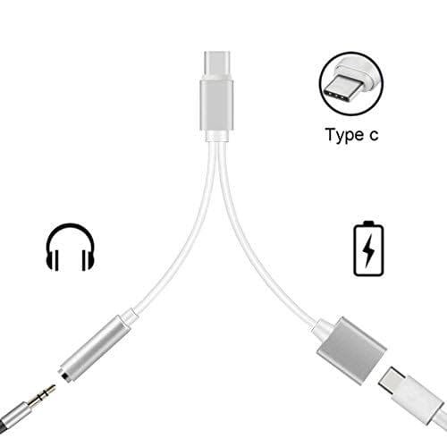 Dual Converter Type C to AUX Audio Jack and Type C (Adapter 2in1)