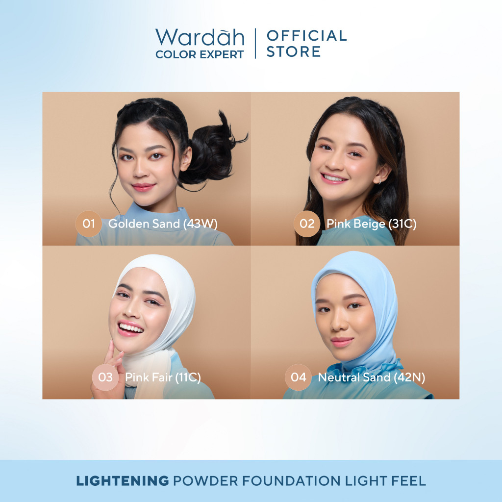 Wardah Lightening Powder Foundation Light Feel 12gr REFILL 01 Golden Sand (43 W)