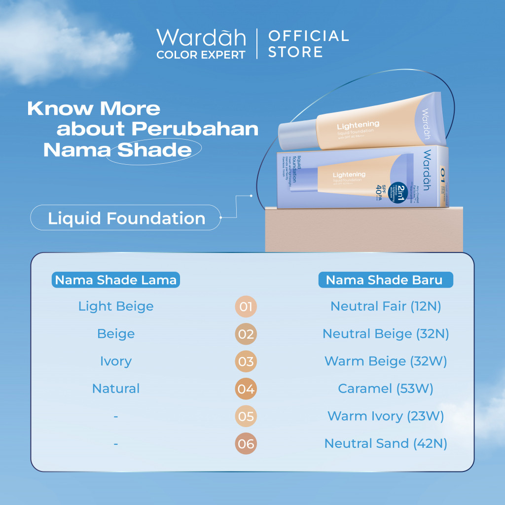 Wardah Lightening Liquid Foundation 25ml - 03 Warm Beige (32W)