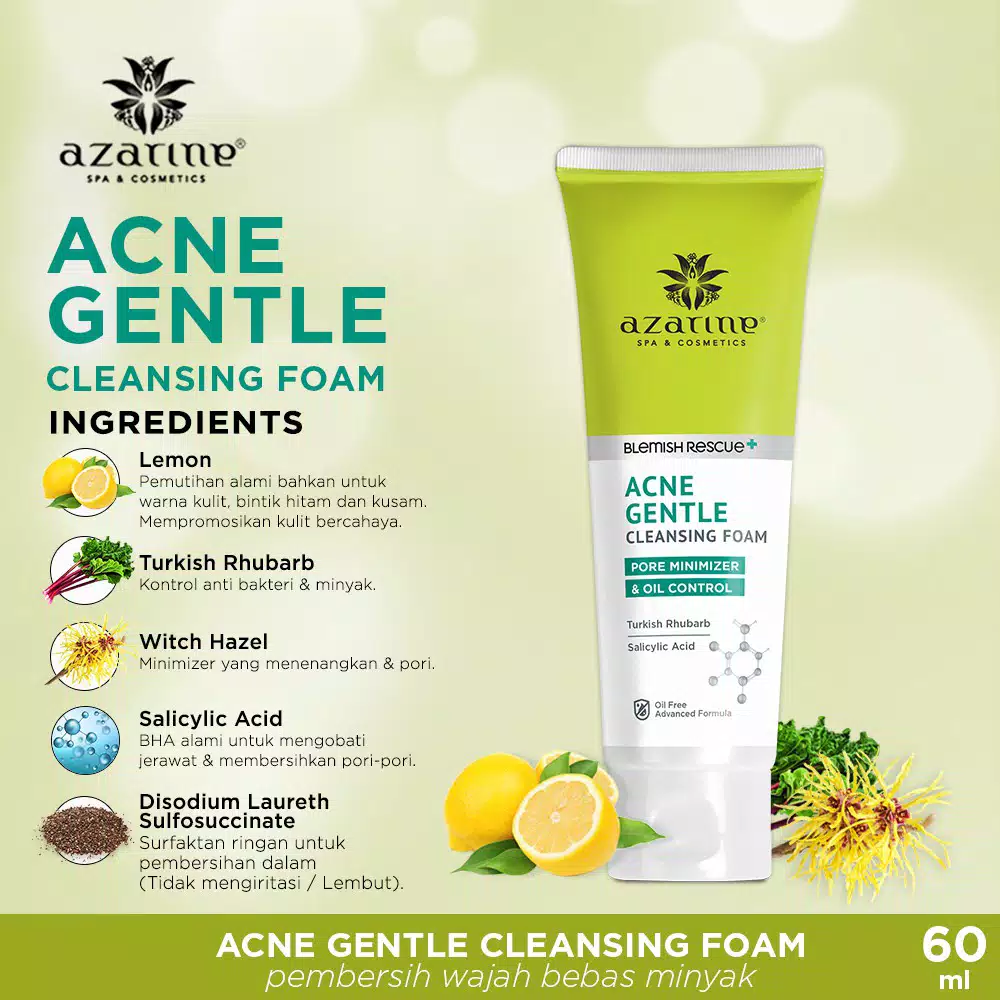 Azarine Blemish Rescue Acne Gentle Cleansing Foam 60 ml