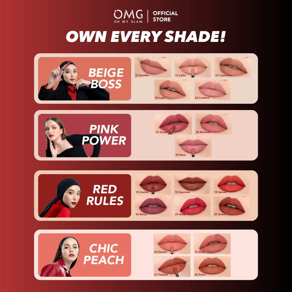 Oh My Glam Mattelast Lip Cream - 13 Latte 3.5g (OMG)