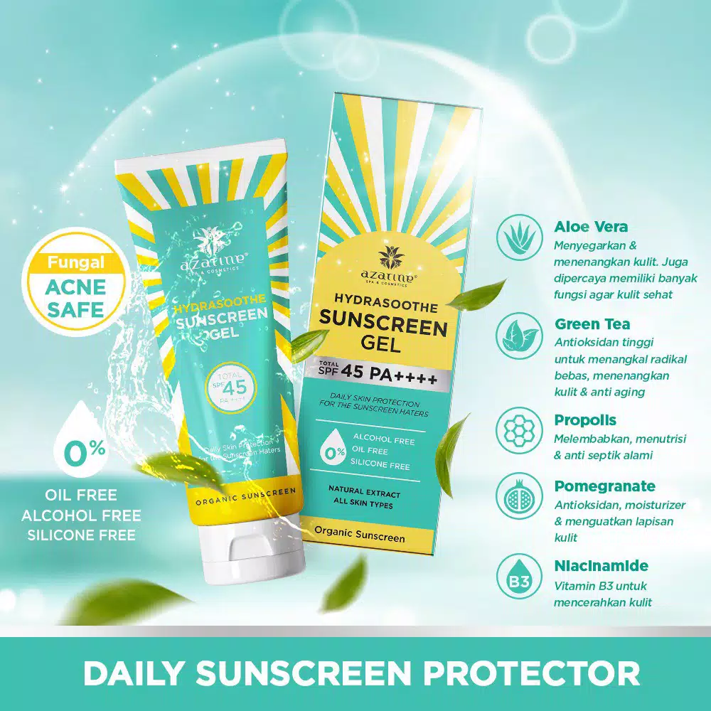 Azarine Herbal Essential Hydrasoothe Sunscreen Gel SPF45 PA++++ 50ml
