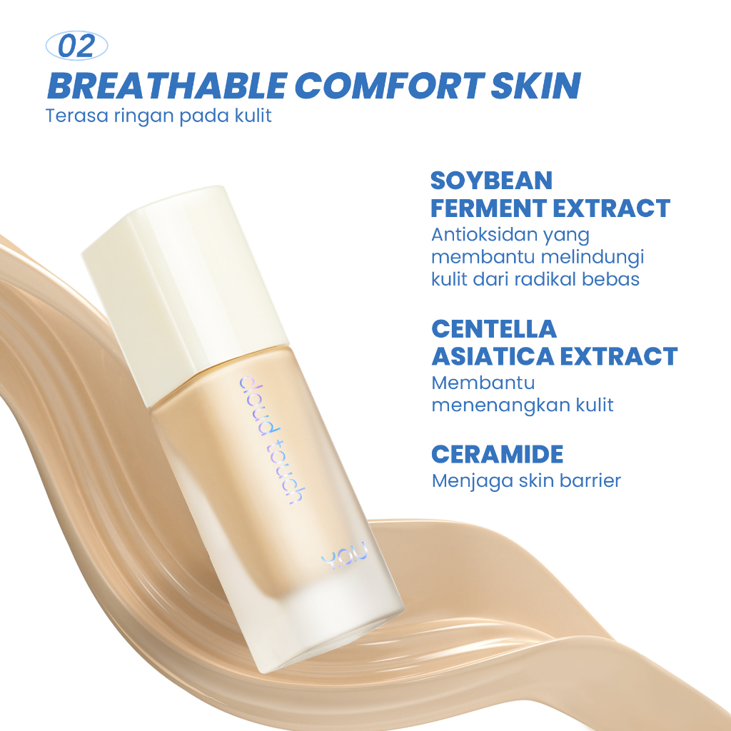 YOU Cloud Touch Blurring Skin Tint 20ml (Liquid Foundation) - W706 Warm Buff