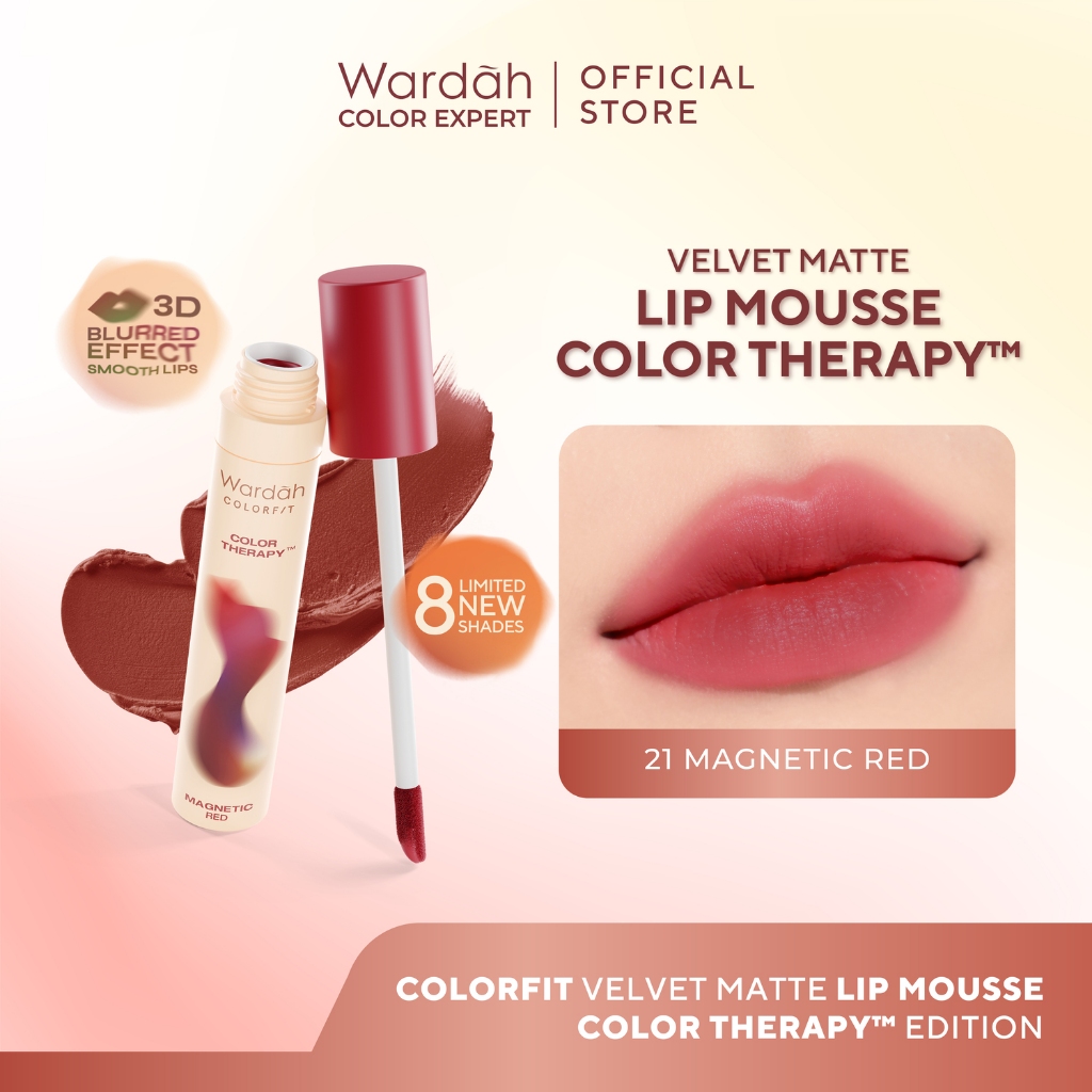 Wardah Colorfit Velvet Matte Lip Mousse Color Therapy 4gr - 15 Tranquil Hazel