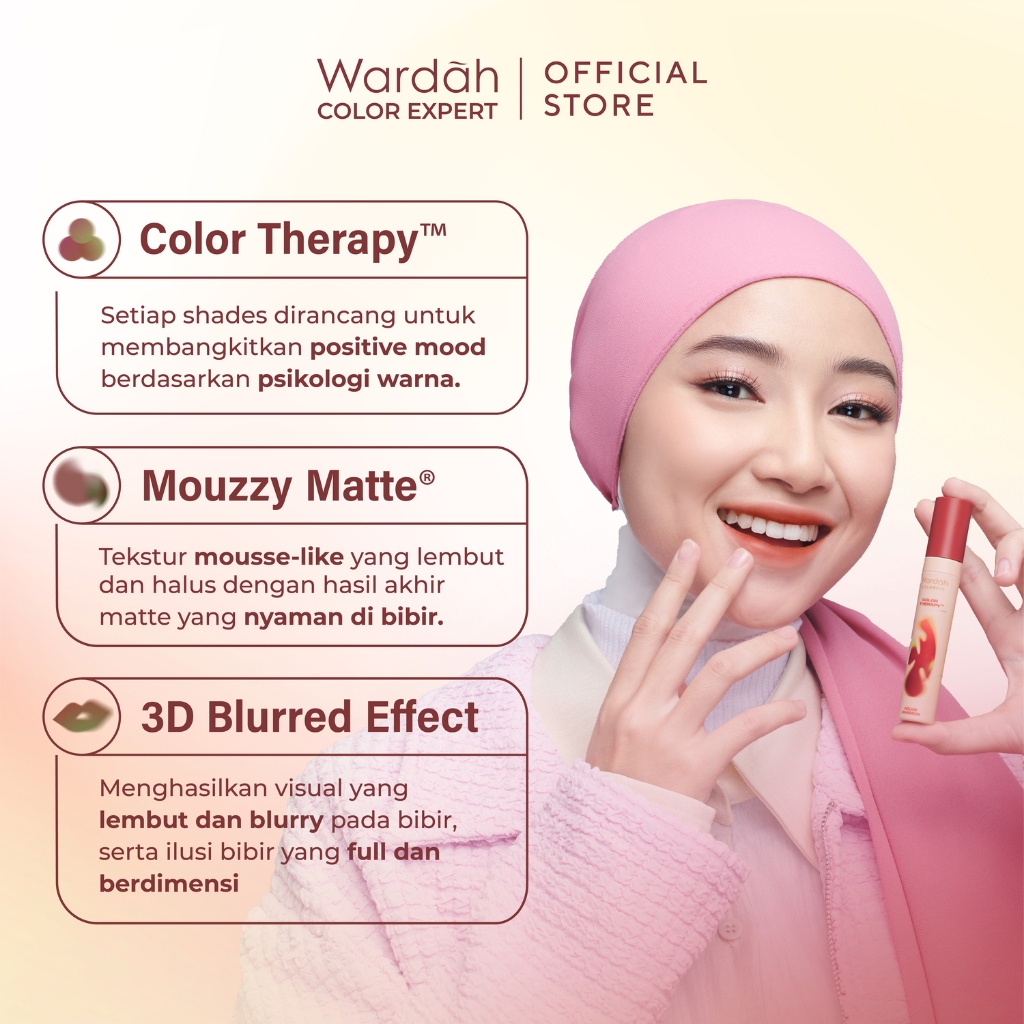 Wardah Colorfit Velvet Matte Lip Mousse Color Therapy 4gr - 19 Peony Bliss