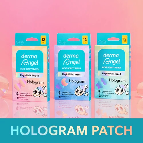 Derma Angel Acne Beauty Patch Playful Mix Shaped 12s - Hologram Star & Butterfly