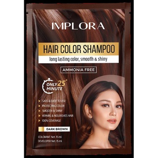 Implora Hair Color Shampoo 30ml Sachet - Dark Brown