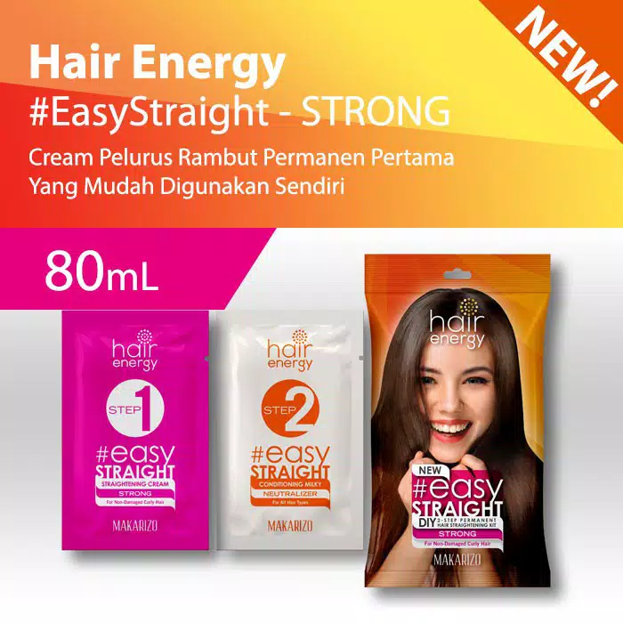 Makarizo Hair Energy Easy Straight DIY2 - Step Kit 80ml Strong Pink