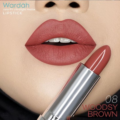 Wardah Colorfit Ultralight Matte Lipstick 08 Woodsy Brown