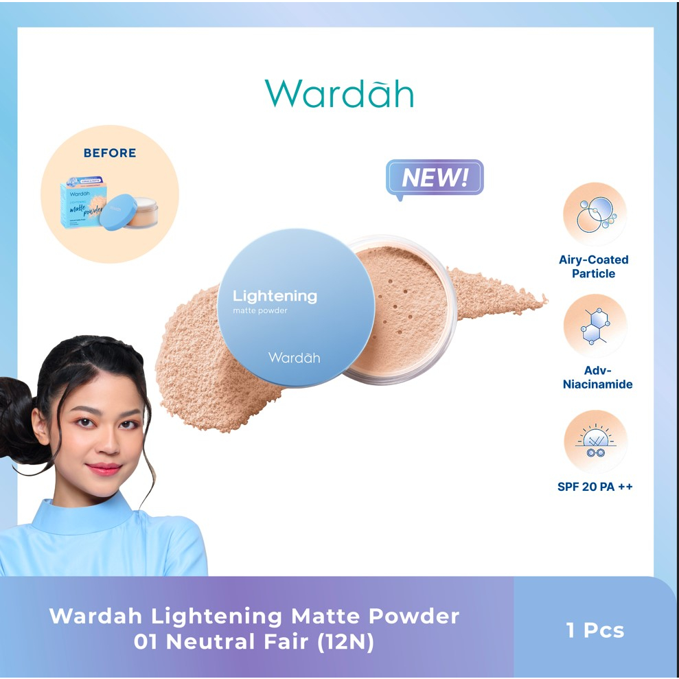 Wardah Lightening Matte Powder 20gr 01 Neutral Fair (12N)