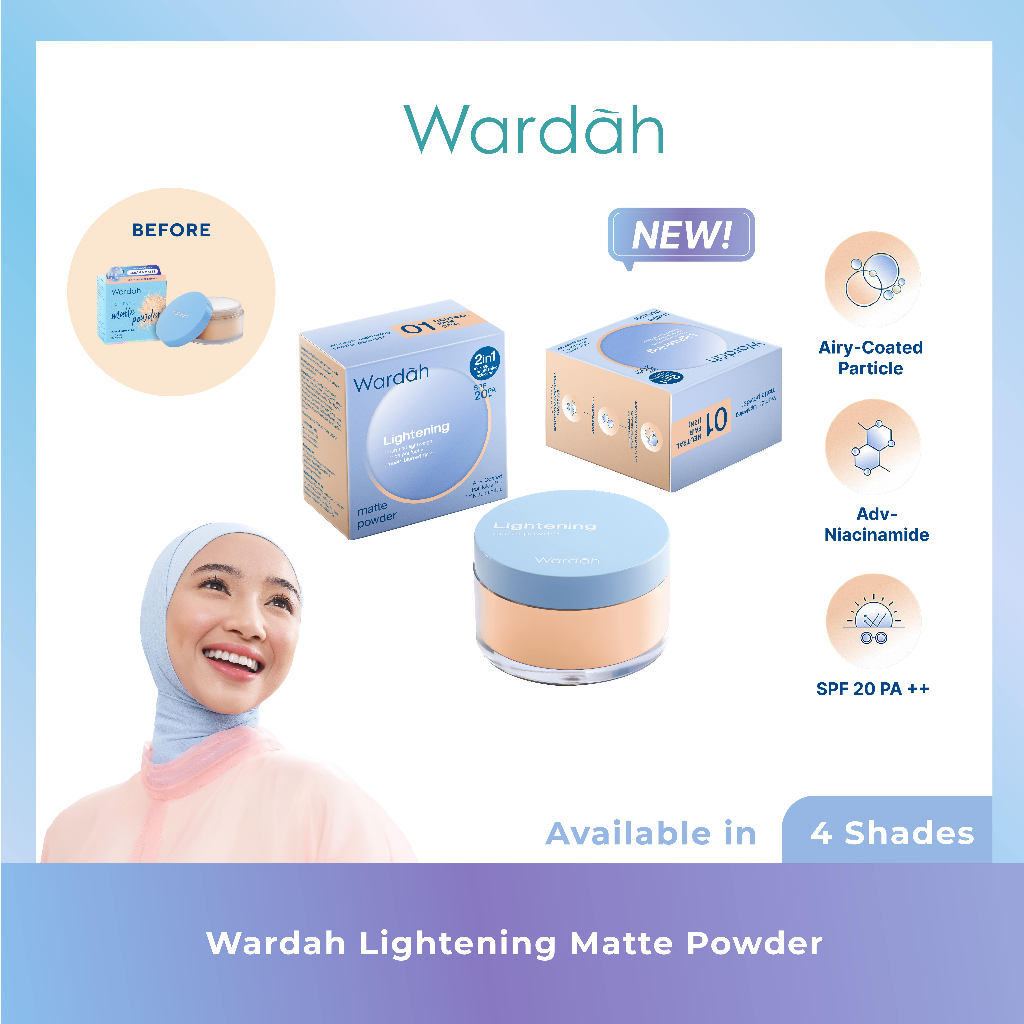 Wardah Lightening Matte Powder 20gr 01 Neutral Fair (12N)