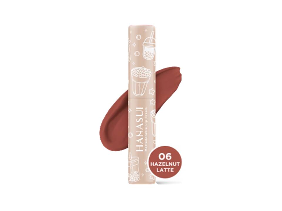 HANASUI Mattedorable Lip Cream BOBA Edition - 06 HAZELNUT LATTE