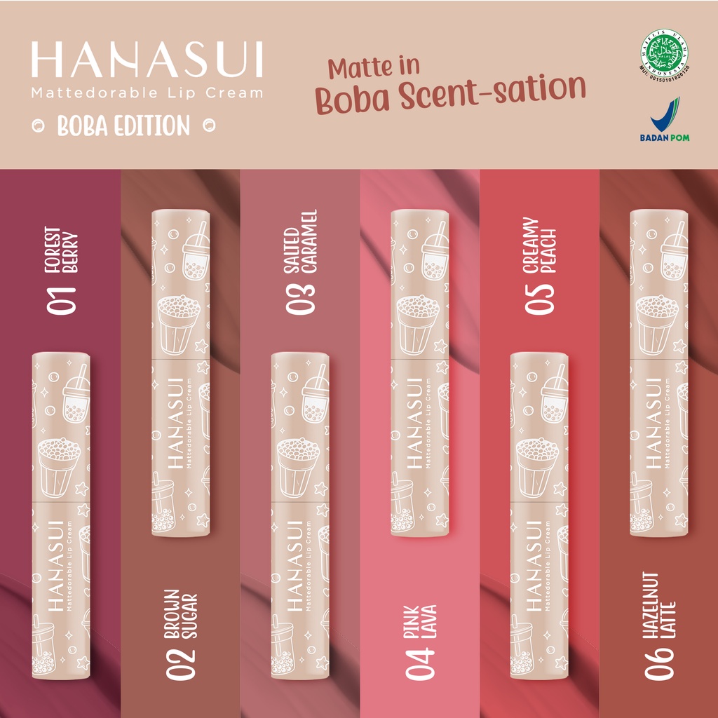 HANASUI Mattedorable Lip Cream BOBA Edition - 06 HAZELNUT LATTE