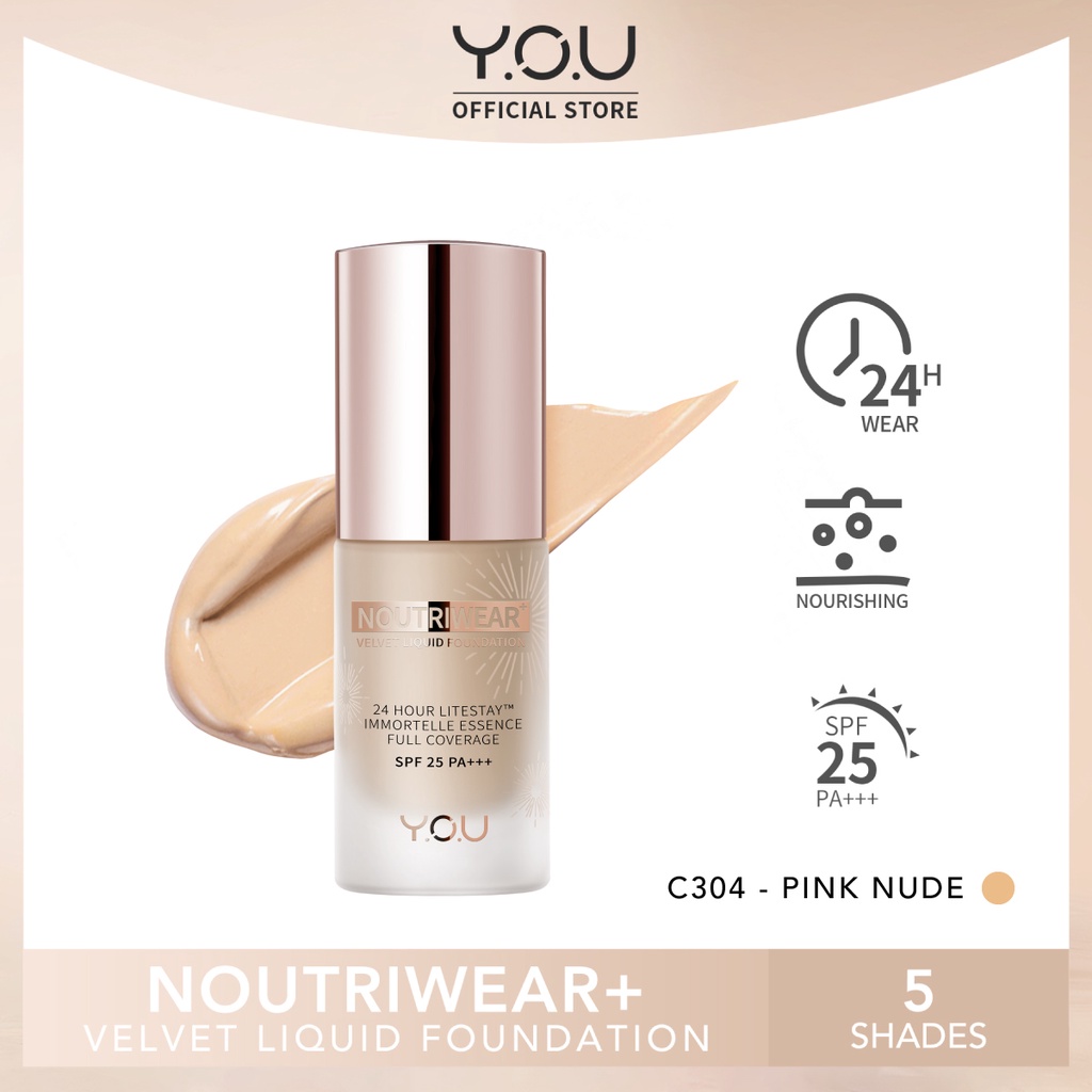 YOU Noutriwear+ Velvet Liquid Foundation C304 Pink Nude YOU Noutriwear+ Velvet Liquid Foundation C304 Pink Nude