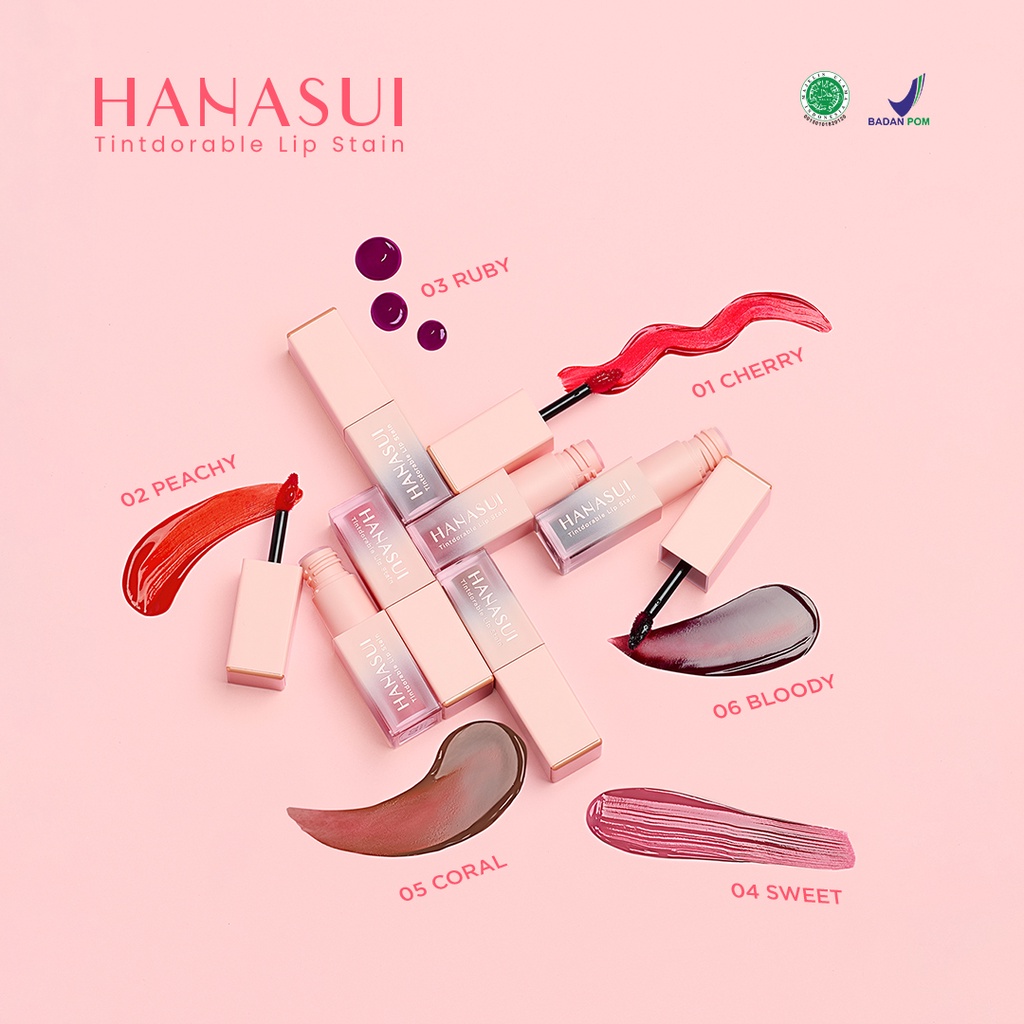 HANASUI Tintdorable Lip Stain - 01 Cherry (Lip Tint)