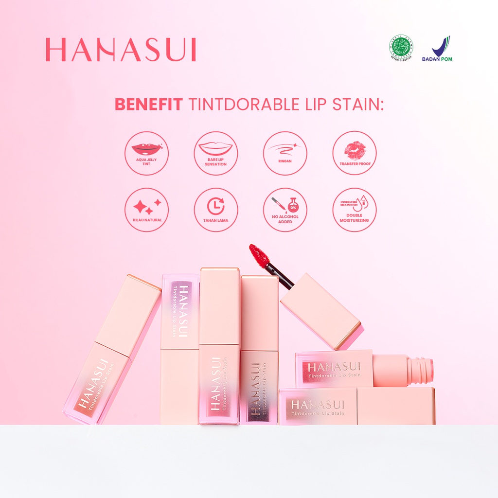 HANASUI Tintdorable Lip Stain - 01 Cherry (Lip Tint)