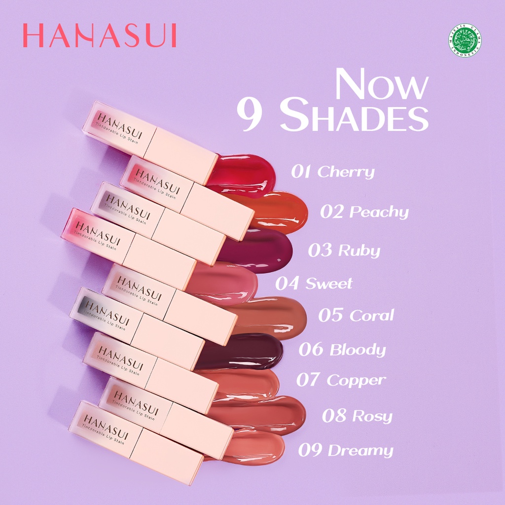 HANASUI Tintdorable Lip Stain - 01 Cherry (Lip Tint)