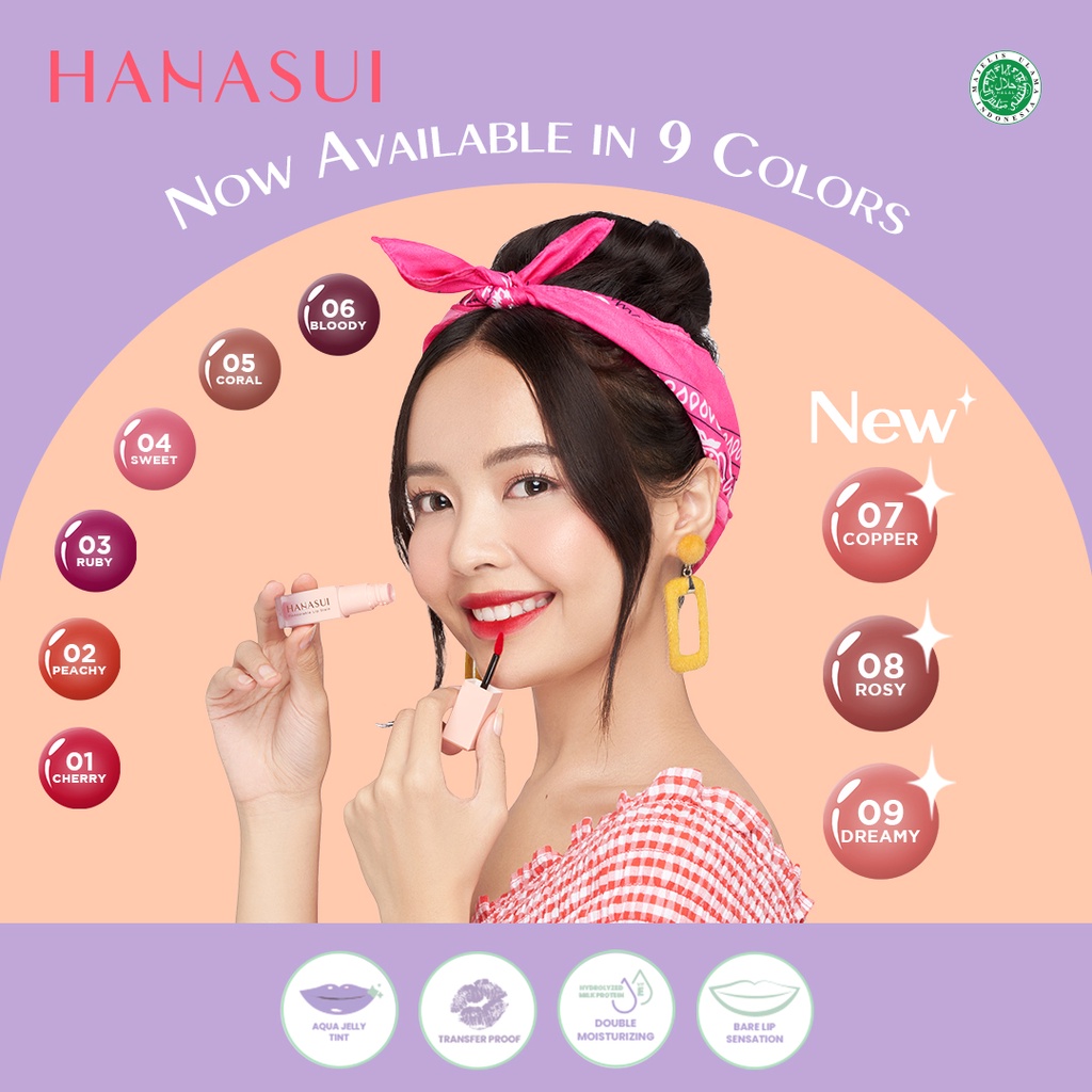 HANASUI Tintdorable Lip Stain - 01 Cherry (Lip Tint)