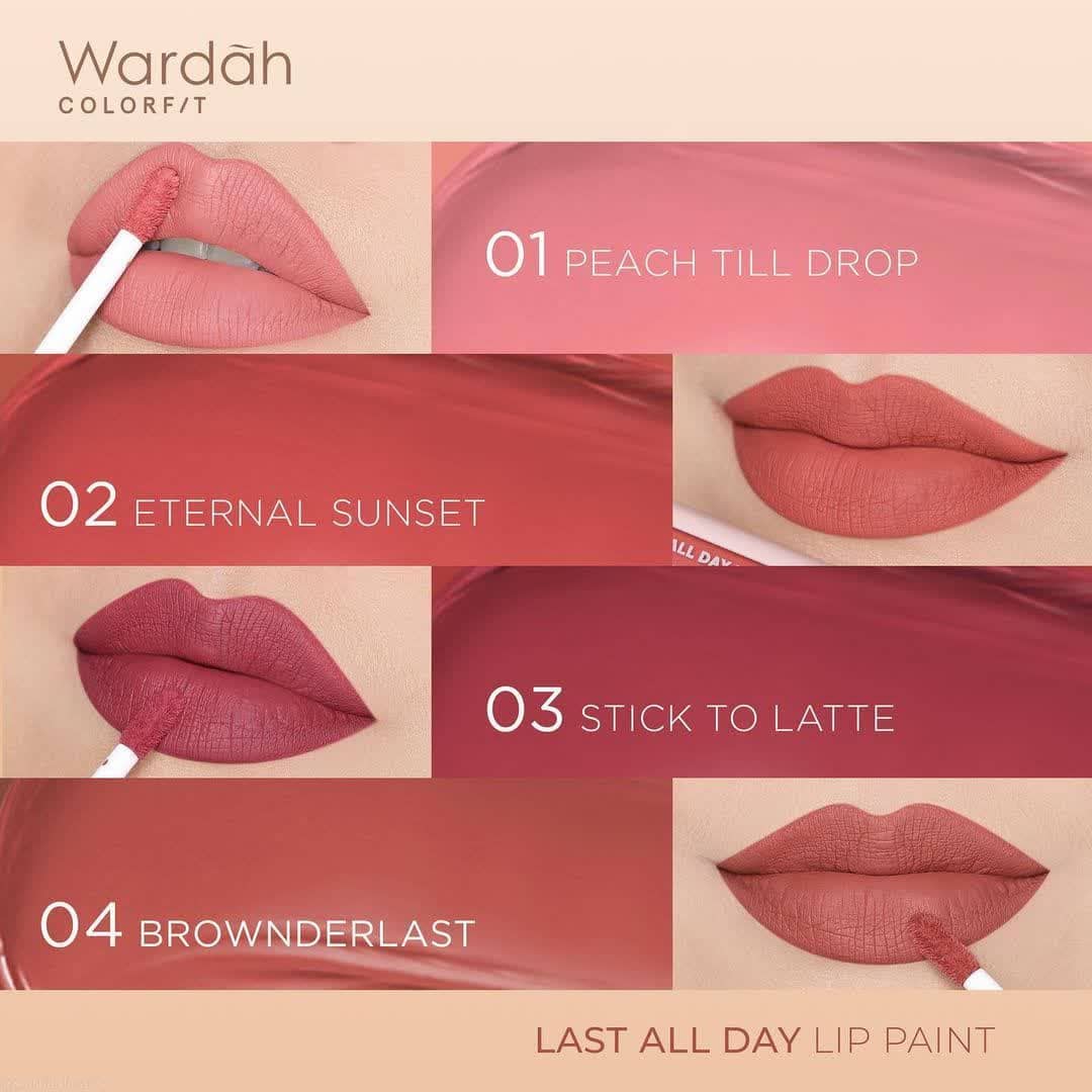 Wardah Colorfit Last All Day Lip Paint 01 Peach Till Drop 4.2 g