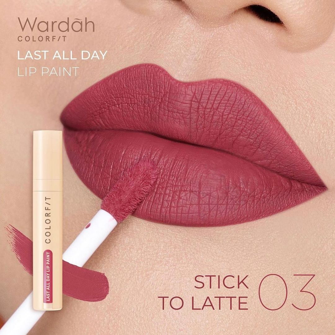 Wardah Colorfit Last All Day Lip Paint 03 Stick To Latte 4.2 g