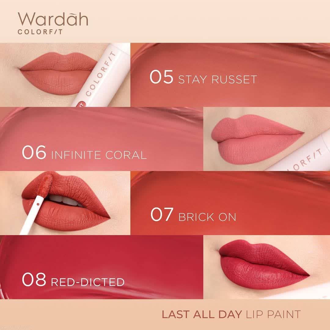 Wardah Colorfit Last All Day Lip Paint 07 Brick On 4.2 g