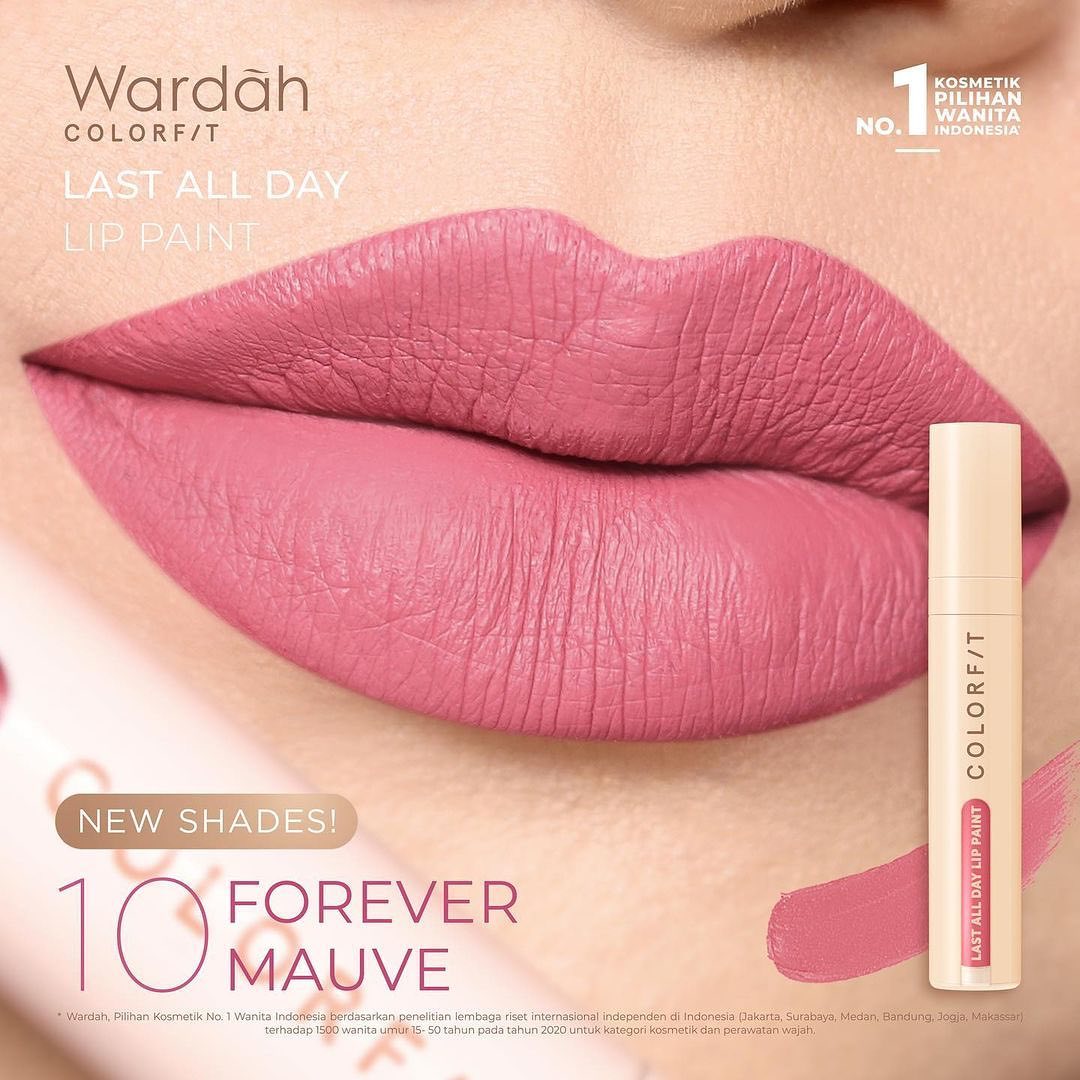 Wardah Colorfit Last All Day Lip Paint 10 Forever Mauve 4.2 g