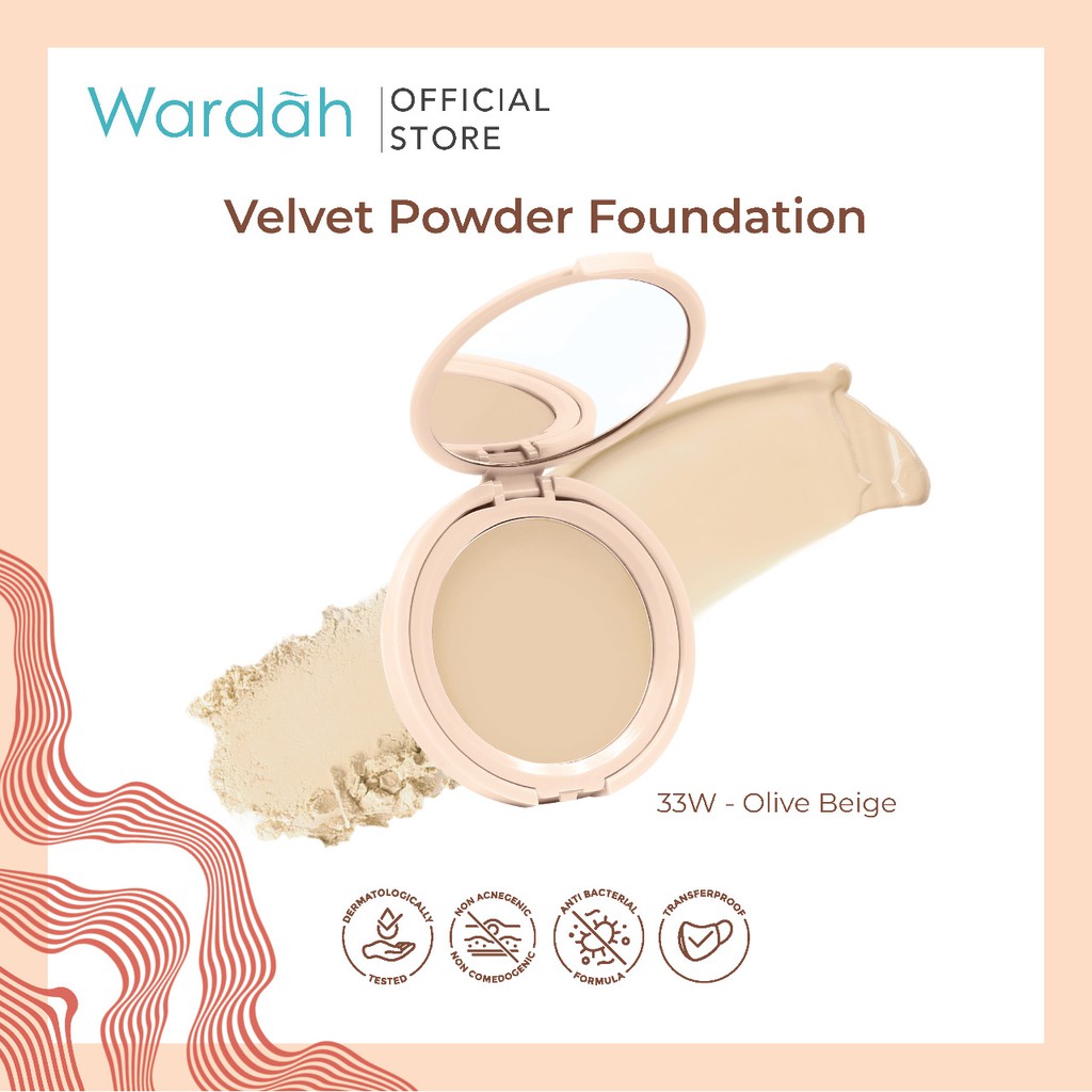 Wardah Colorfit Velvet Powder Foundation 33W Olive Beige