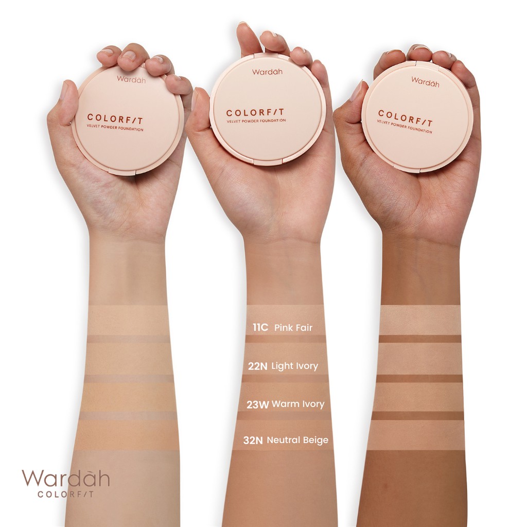 Wardah Colorfit Velvet Powder Foundation REFILL 11C Pink Fair