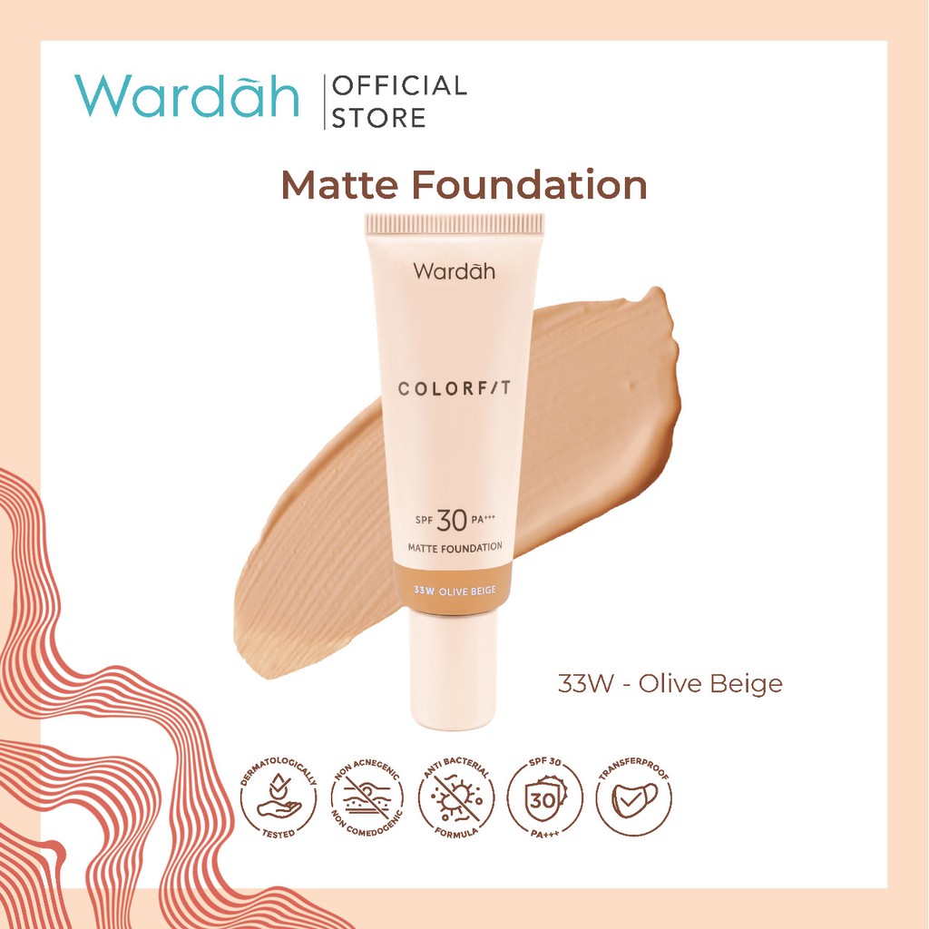 Wardah Colorfit Matte Foundation 33W Olive Beige