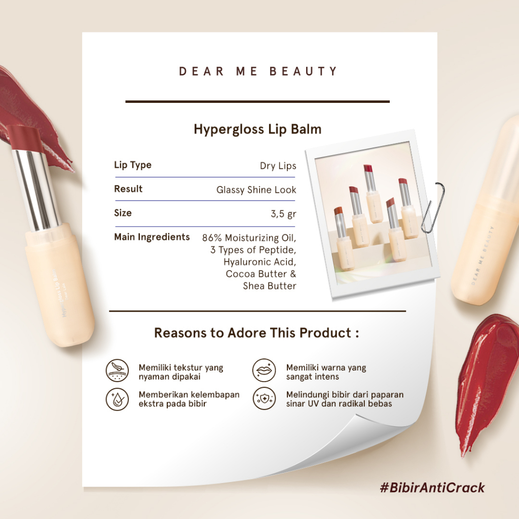 Dear Me Beauty Hypergloss Lip Balm 3,5gr - Dear Lia