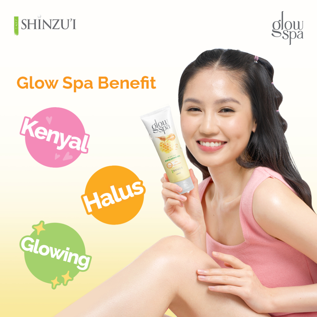 Shinzui Glow Spa Exfoliating Gel + AHA Collagen 130ml - Honey