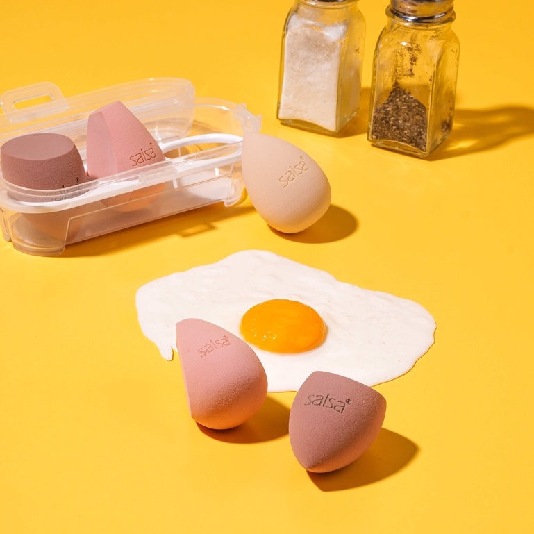 SALSA Omega 3 Beauty Blender Sponge 3in1 + Box - Nude Series