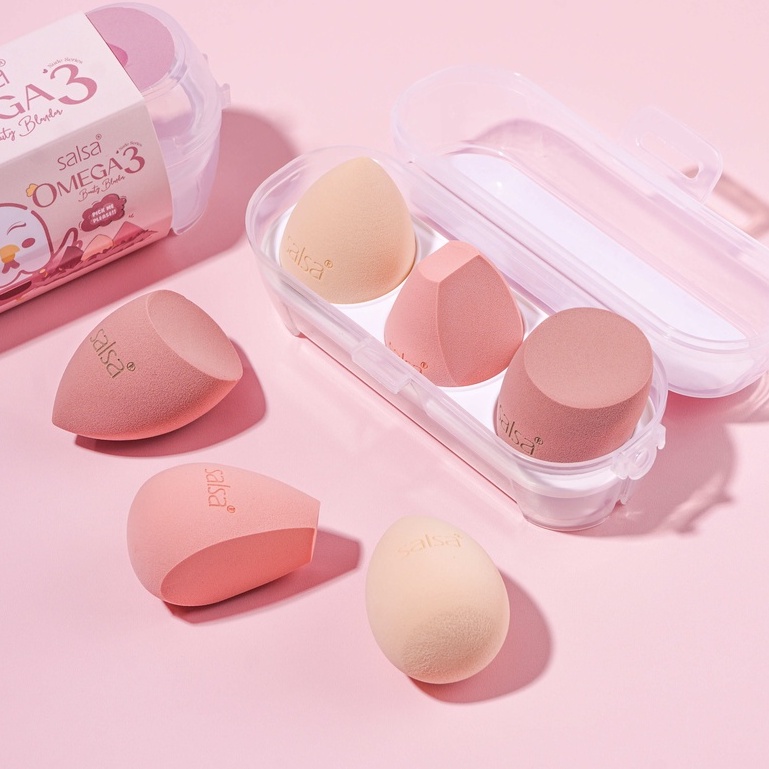 SALSA Omega 3 Beauty Blender Sponge 3in1 + Box - Lilac Series