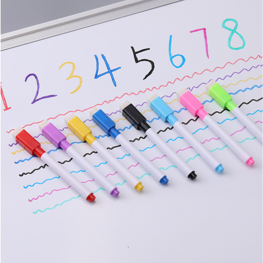 Spidol Wipe & Clean set 3pcs - Spidol Pena Warna Warni dengan Penghapus 
