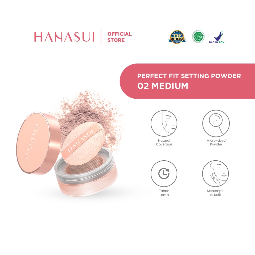 Hanasui Perfect Fit Setting Powder 12gr - 02 Medium