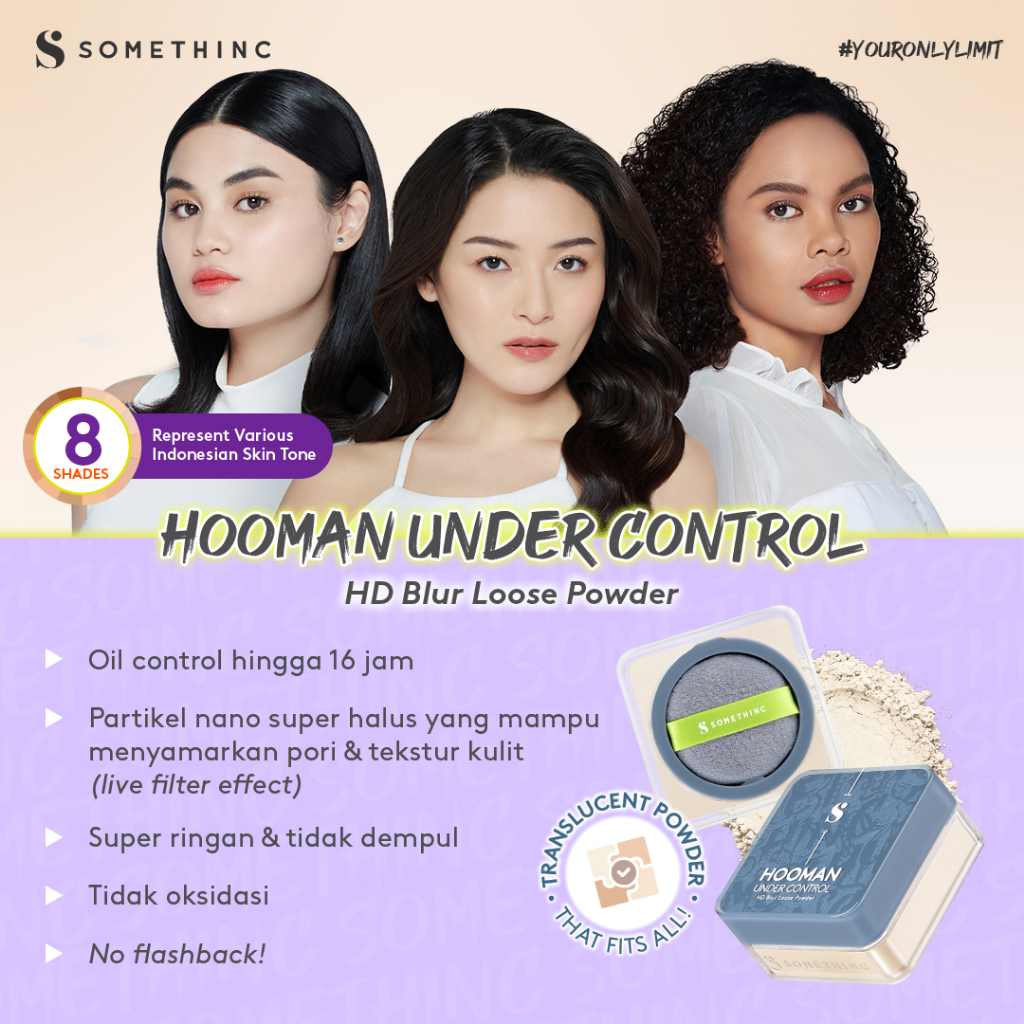Somethinc Hooman Under Control HD Blur Loose Powder 13gr - Translucent