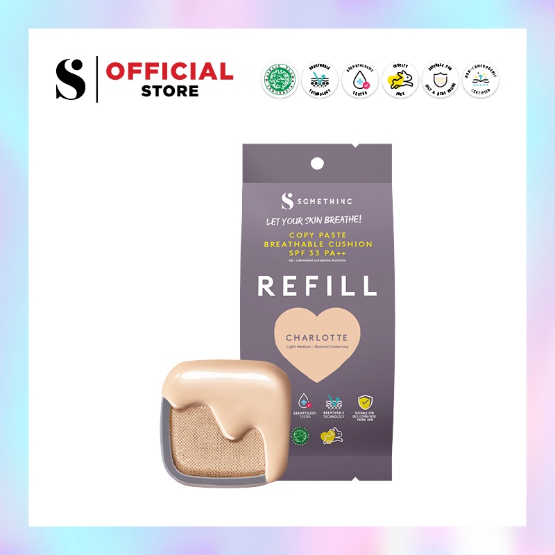 Somethinc Copy Paste Cushion SPF33 PA+++ REFILL - Charlotte (Med-Neutral) - Cushion Glow Finish