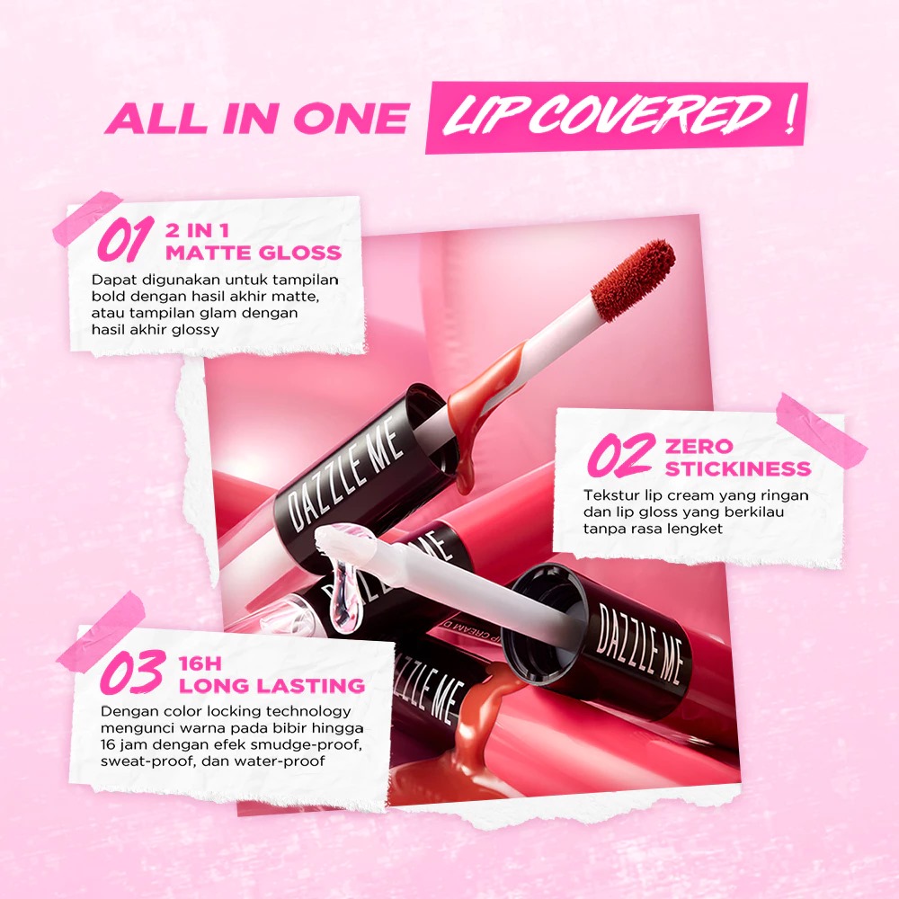 Dazzle Me Matte & Gloss Lip Cream Duo - N03 Nude Hude
